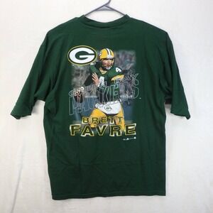 Vintage Brett Favre 1997 MVP Sport Attack T-Shirt Green Bay Packers Size XL